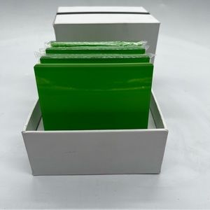 NIB JR William Set of 4 Bright Green Acrylic Coasters